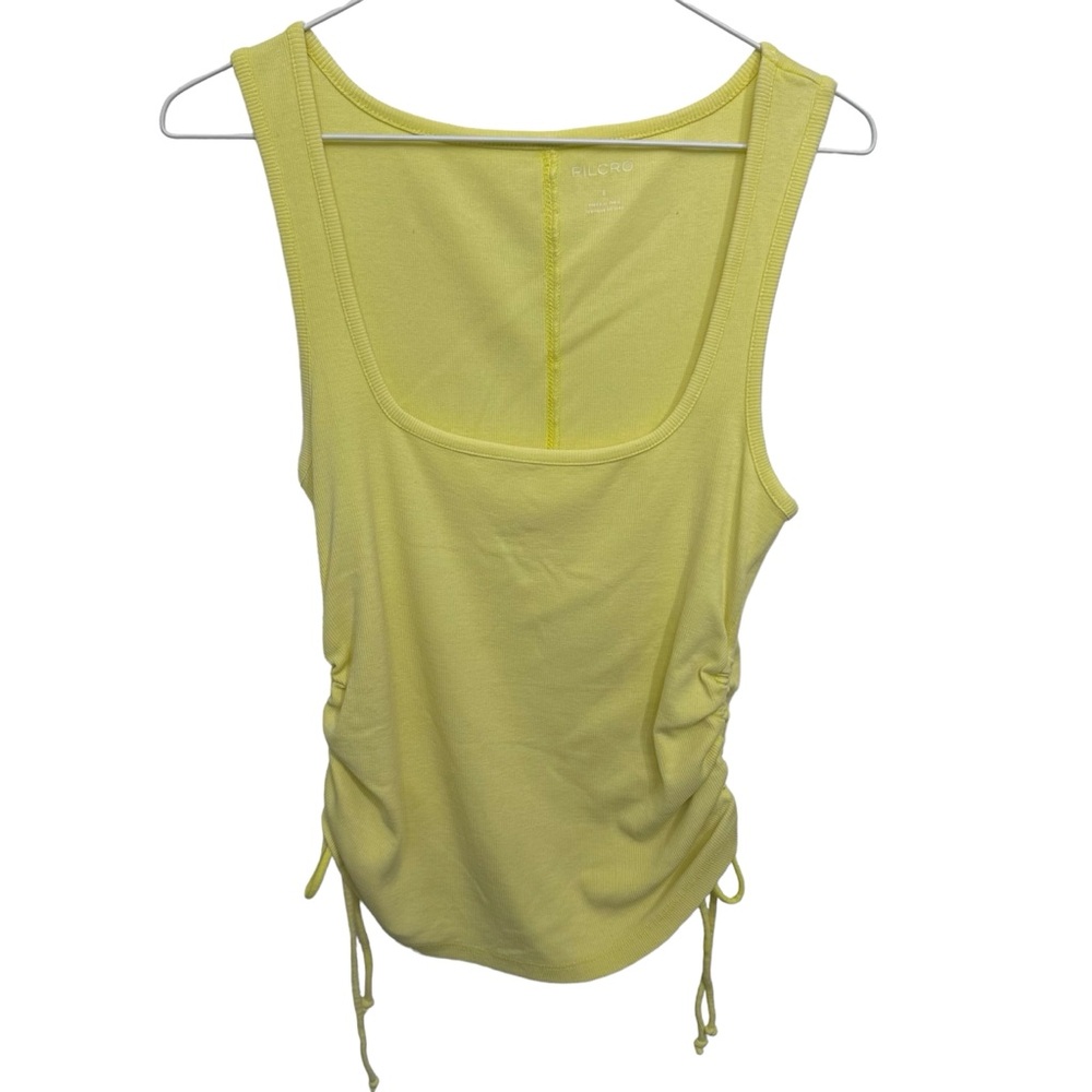 Anthropologie Pilcro Ruched halter‎ tank top Size small Yellow Ribbed NWT